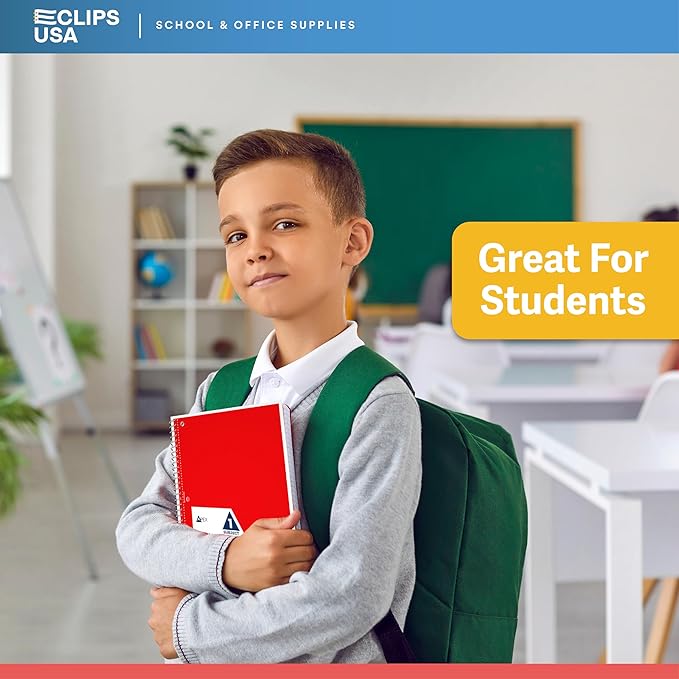 Spiral Notebook Wide Ruled Notebooks 70 Sheets Single Subject Notebooks Bulk 6 Color Assortment 3 Hole Perforated Sheets (24 Pack Wide Ruled)