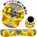 Keyboard Wrist Rest and Mouse Pad Wrist Support Set with Coasters, Chaos Coordinator Wrist Mouse Pad with Non-Slip PU Base for Computer Laptop Home Office Working Studying Easy Typing & Pain Relief