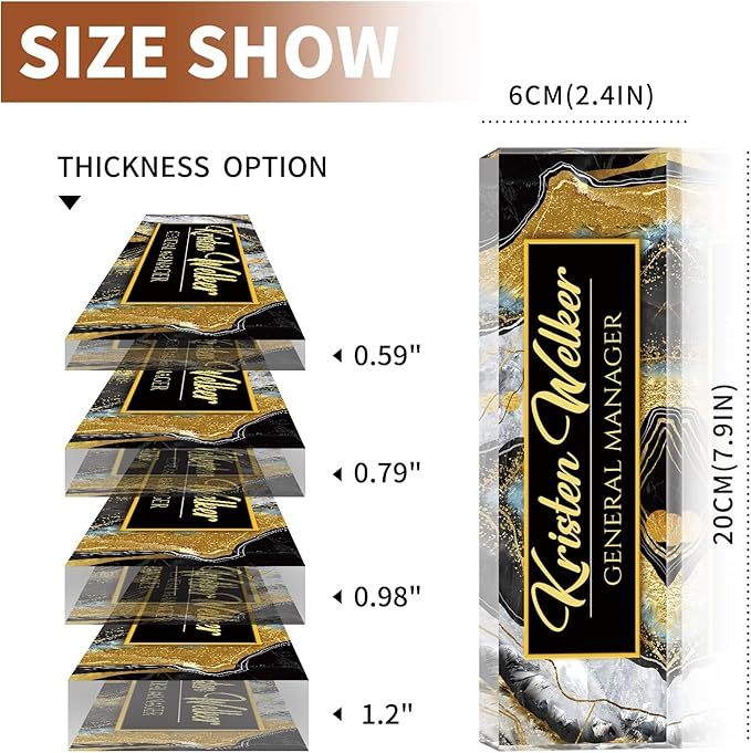 Custom Name Plate for Desk, Desk Name Plate Personalized, Office Decor for Women Men, Acrylic Desktop Accessories, Office Appreciation Gifts for Boss Social Workers Teacher Nurse Employee (Black Coast)