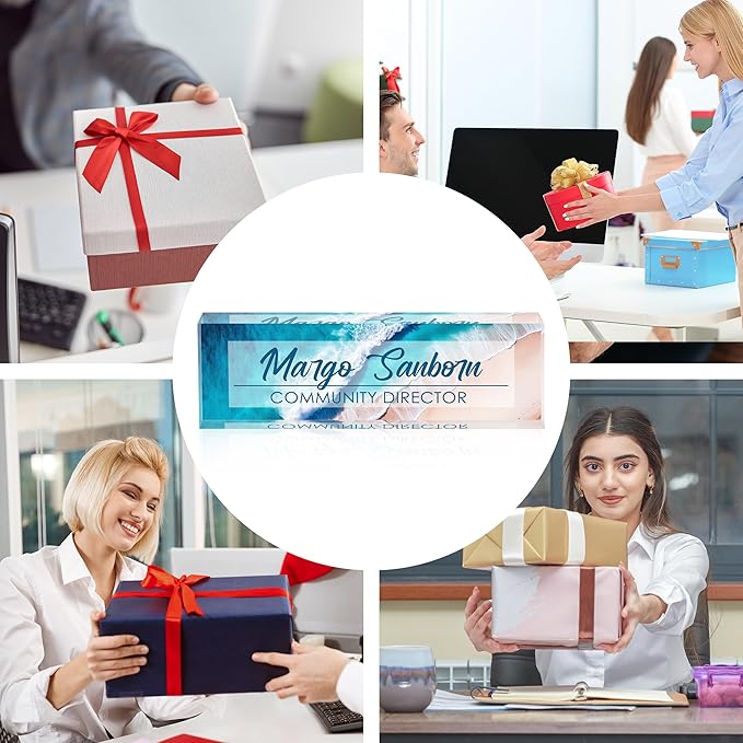 Custom Name Plate Personalized Office Decor for Women & Men, Employee Appreciation Gifts for Boss, Manager, Teacher, Nurse (Beach Walk)