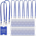 Patelai 200 Pack Double Clip Lanyards Bulk Face Mask Lanyard Twist Free 2 Hook Design Adjustable Badge Neck Strap for ID Name Badge Holder School Conference Office Class Essential (Blue)
