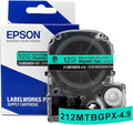Epson LABELWORKS 212MTBGPX-4.9 Genuine Magnetic Tape Cartridge - Black on Green Magnet Label Maker Tape - 1/2" (12MM) Wide, 4.9 ft, Green