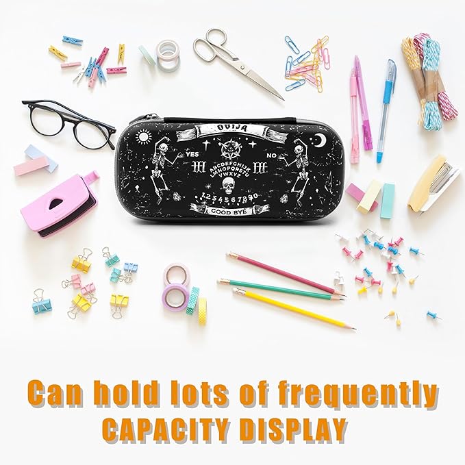 Skull Pencil Case Zip Pencil Box Multi Pouch Holder Desk Organizer For Boys Girls School Office