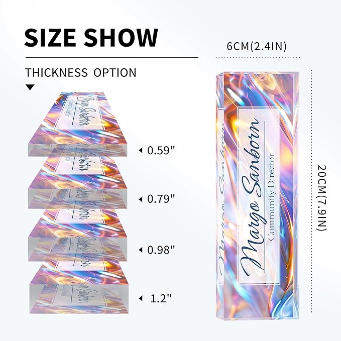 Personalized Name Plate for Desk Custom Acrylic Desk Name Plate Custom Employee Appreciation Gifts Office Gifts for Women, Men, Boss, Coworkers, Teacher, Nurse (Colored Glaze)