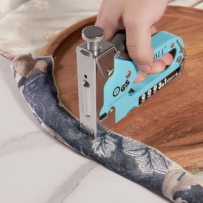 SHALL Staple Gun Heavy Duty, 3-in-1 Upholstery Staple Gun Kit with 3000 Staples, Staple Remover, Manual Brad Nailer with Specific Staples Outlet Position Indicator