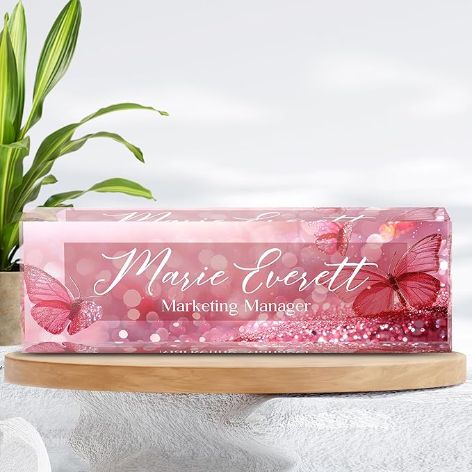 Custom Name Plate for Desk | Personalized Desk Name Plate | Personalized Boss Employee Appreciation Gifts | Acrylic Name Plate Office Desk Accessories