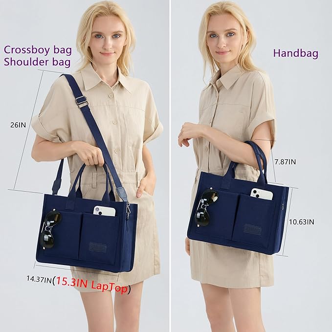 Canvas Tote Bag for Women,Women's Bags Crossbody Bags Work Laptop Tote Bag Large Handbags Purse for Travel Nurse Teacher