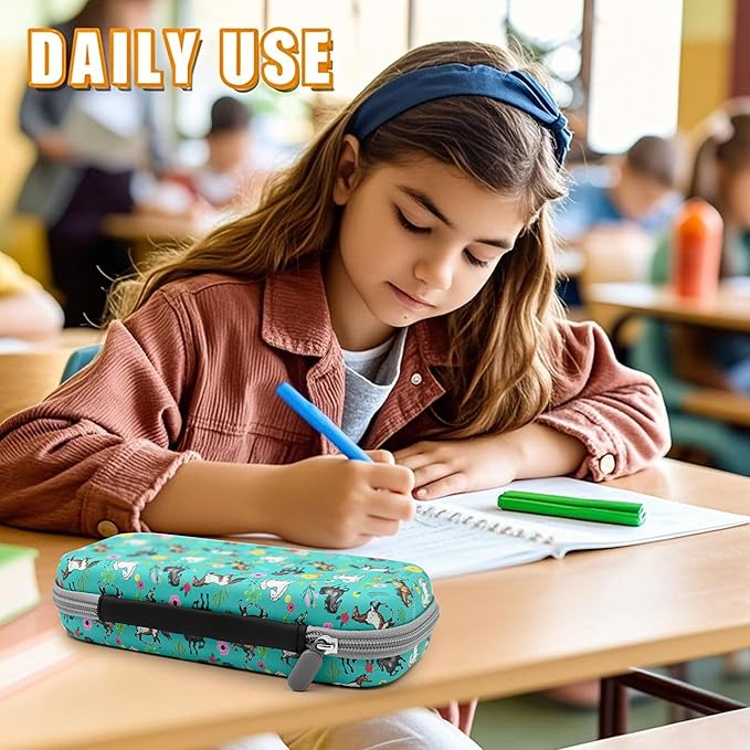 Horse Pencil Case Zip Pencil Box Multi Pouch Holder Desk Organizer For Boys Girls School Office
