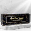 Custom Desk Name Plate Personalized, Acrylic Name Plate for Desk, Office Desk Decor for Women and Men, Employee Appreciation Gifts Office Gifts for Boss, Manager, Teacher, Nurse (Black Gold Marble)