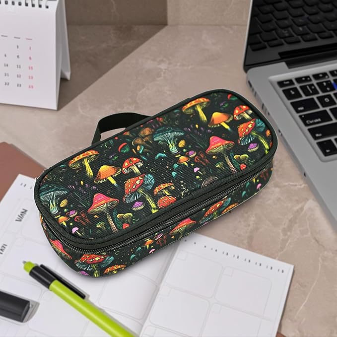 Mushroom Pencil Case Pencil Pouch Large Capacity Pen Bag School Office Organizer Stationery Storage Box For Girls Boys Teen Kids