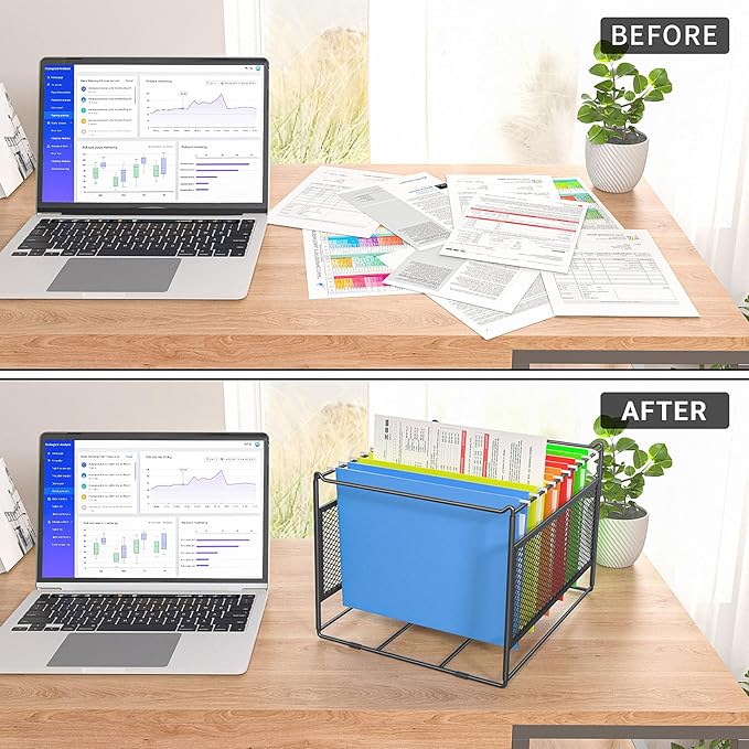 Letter/Legal Size Hanging File Folder Frame,Hanging Files Holder Rack for Desk Organizer,Hanging Folders Rails for Filing Cabinet Drawers Above 10" in Height,15.2" Lx12.4 Wx10 H
