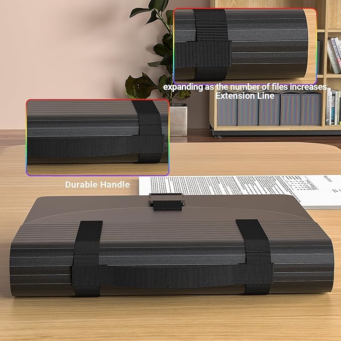 File Organizers with Handle,25 Pockets Accordion File Organizer,Portable Expanding File Folder for Receipt,Bill, A4/Letter Size Paper,Documents,a-z Tabs Included in Filing Folder Frosted