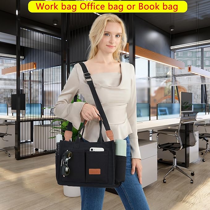 Canvas Tote Bag for Women,Women's Bags Crossbody Bags Work Laptop Tote Bag Large Handbags Purse for Travel Nurse Teacher