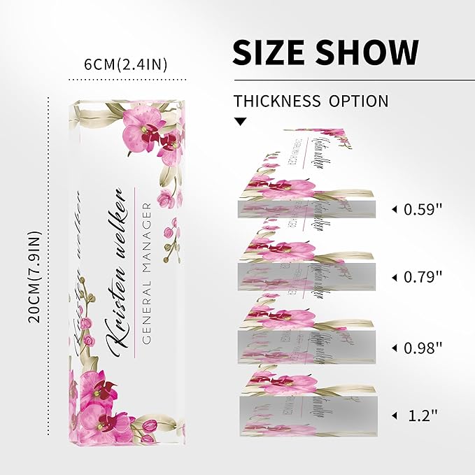 Personalized Office Name Plate, Custom Name Plate for Desks, Office Desk Decorations Gift for Women Men, Acrylic Desk Name Plate for Teacher Coworkers Staff Boss (fdLOWE)