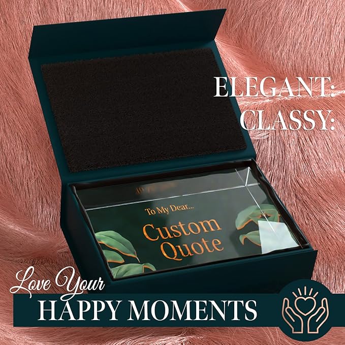 Personalized Gifts, Custom Quote Block Letter Board,Crystal-Clear Acrylic With Gift Box,17 Styles, Holiday and Christmas Gift for Mom, Dad, Girlfriend, Him or Her, Husband, Wife (4"x6", Botanical Lux)