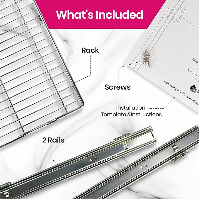 HOLDN’ STORAGE Pull Out Cabinet Organizer, Heavy Duty Caddy w/Lifetime Limited Warranty -14”W x 21”D - Requires At Least 15-1/4” Cabinet Opening, Steel Metal Cabinet Drawers Slide Out, Chrome