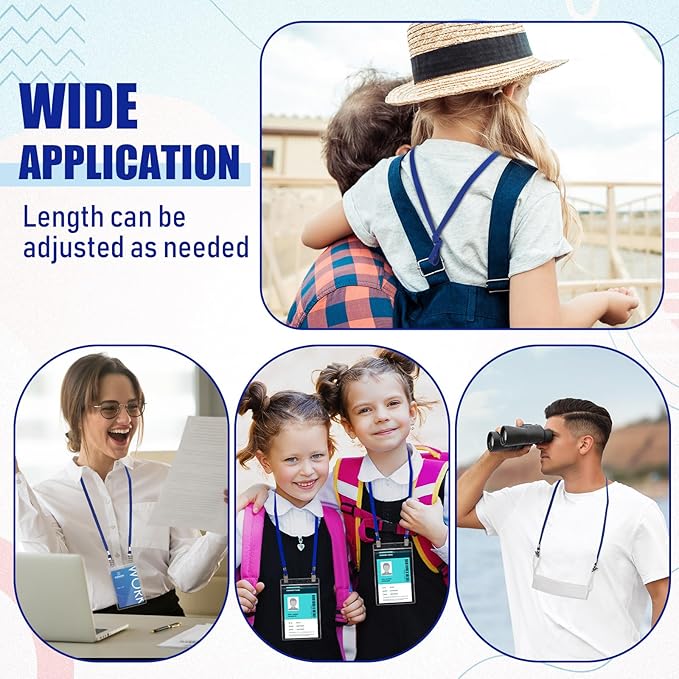 Patelai 400 Pack Double Clip Lanyards Bulk Face Mask Lanyard Twist Free 2 Hook Design Adjustable Badge Neck Strap for ID Name Badge Holder School Conference Office Class Essential (Blue)