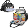 Marker Storage Bag Marker Case Organizer Hold up to 216 Markers, Carrying Case with Shoulder Strap and Handle, with Dividers and Easy Cleaning Liner (Markers Length up to 5.1"/13 cm), Grey