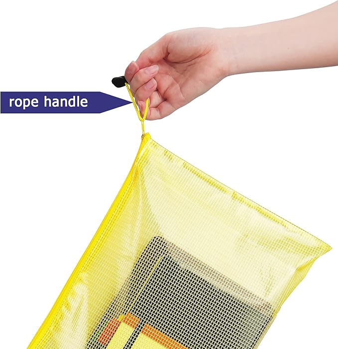 6 Pack Mesh Zipper Pouch Bags, Waterproof Zipper Pouch Zip File Folders for Organization School Office Supplies Travel Storage Bags (Colorful)