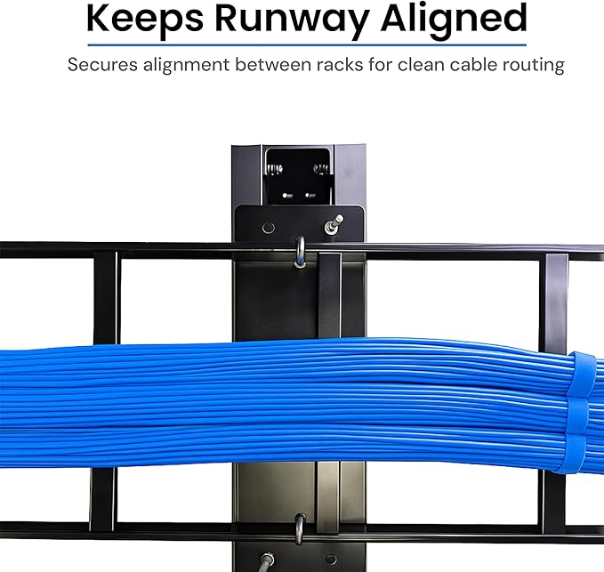 ICC Cable Runway Relay Bracket Kit – 2-Post Rack | Steel, Black Powder Coat, Rack Connection