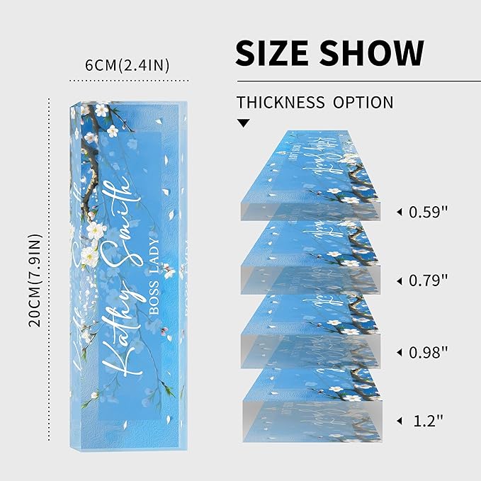 Custom Name Plate for Desk | Personalized Desk Name Plate | Personalized Boss Employee Appreciation Gifts | Acrylic Name Plate Office Desk Accessories