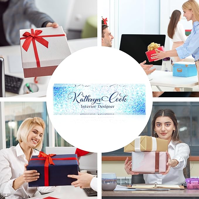 Personalized Desk Name Plate - Blue Diamonds, Office Decor Gift for Teacher, Boss, Employee Appreciation