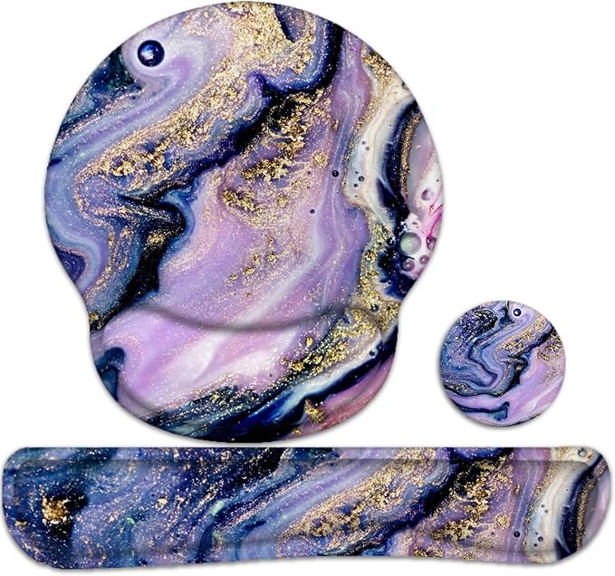 Keyboard Wrist Rest and Mouse Pad, Ergonomic Memory Foam Mouse Pad Wrist Support, Non-Slip & Pain Relief Mouse Pad and Keyboard Wrist Support, Comfortable Mousepad with Wrist Rest for Game, Office