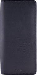 DiLoro Leather Zippered Triple or Quad Pen Case Pencil Pouch Holder for Three or Four Fountain Ballpoint Rollerball Pens or Glasses (Nappa Black)