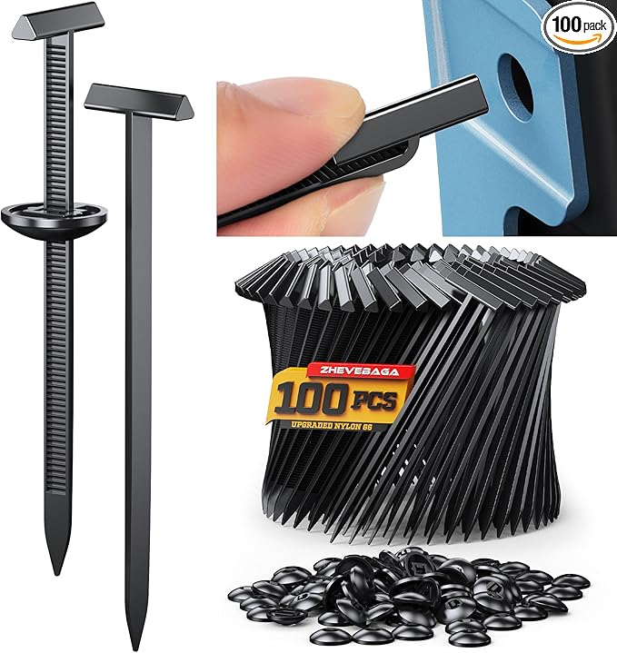 100PCS Upgrade 3D Easy to Fold T Head Nylon Universal Cable Tie Buckle,Grip Auto Zip Tie Buckles, Automotive Zipper Clips Self-Locking UV-Resistant Fasteners for Car Fender Trunk Bumper Repair