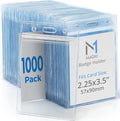 Mata1-USA Vertical ID Name Badge Holder (Clear, 2.25x3.5 Inch, 1000 Pack), Plastic Nametag Card Holders with Zipper