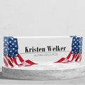 Personalized Name Plate for Desk Custom Acrylic Desk Name Plate Custom Employee Appreciation Gifts Office Gifts for Women, Men, Boss, Coworkers, Teacher, Nurse (Flag)