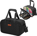 Marker Organizer Case with Shoulder Strap for 180-300 Markers, Large Marker Organizer Bag with Detachable Divider for Adults, Marker Travel Holder Case Bag for Various Markers, Black