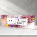 Custom Office Name Plate, Personalized Gifts for Women & Employees, Office Desk Accessory (Purple Marble)