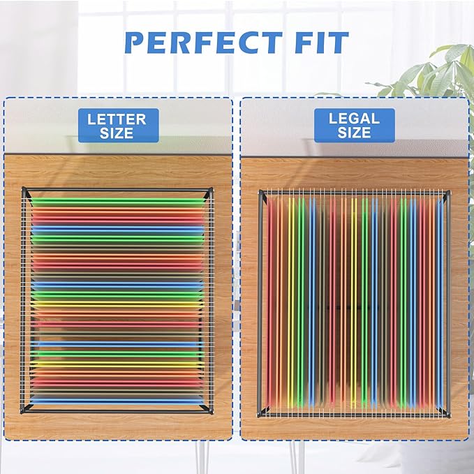 Legal/Letter Size Hanging File Folder Frame,9.65" H Hanging Files Holder,Desk Top Use,Not for File Cabinet Drawer/Rail,Desk Organizer for Accessories,Filing Inserts,Anti-Scratch/Rusty