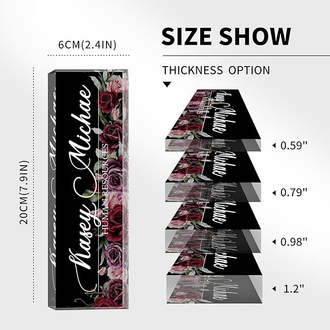 Desk Name Plate Personalized, Personalized Name Plate for Desk, Office Desk Decor The Office Gifts for Women Men, Acrylic Desk Accessories Employee Appreciation Gifts for Boss, Manager, Teacher