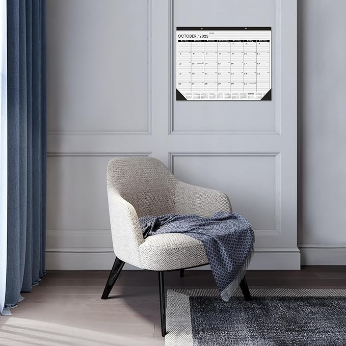 Desk Calendar 2025-2026 large 22 x17 (October 2025-March 2027) 2025-2026 Desk Calendar Large 22 x17,Classic Black Calendar 2026,Large Calendar 2026 with Plastic Cover