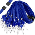 Windyun 108 Pcs Breakaway Lanyard with Safety ID Bulk Retractable Lanyards Flat Neck Straps (Blue)