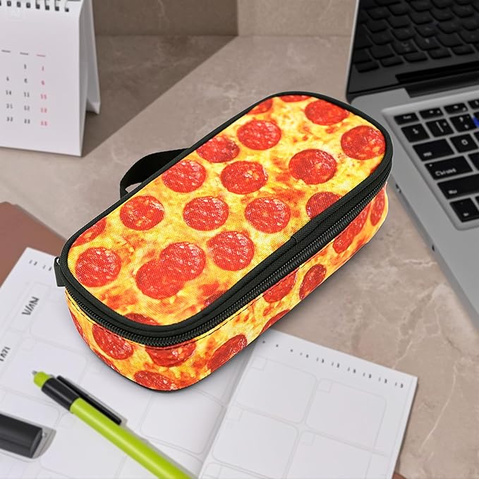 Pizza Pencil Case Pencil Pouch Large Capacity Pen Bag School Office Organizer Stationery Storage Box For Girls Boys Teen Kids