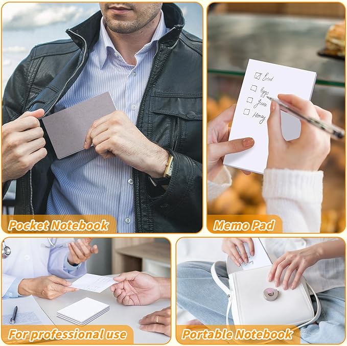 Note Pads 3x5, 36 Pack Small NotePads, Server Note Pads, Scratch Pads 3x5, Memo Pads White Paper, 50 Sheets per Blank Note Pads 3x5, Mini Writing Pads Pocket Notepads for Office School Home Supplies