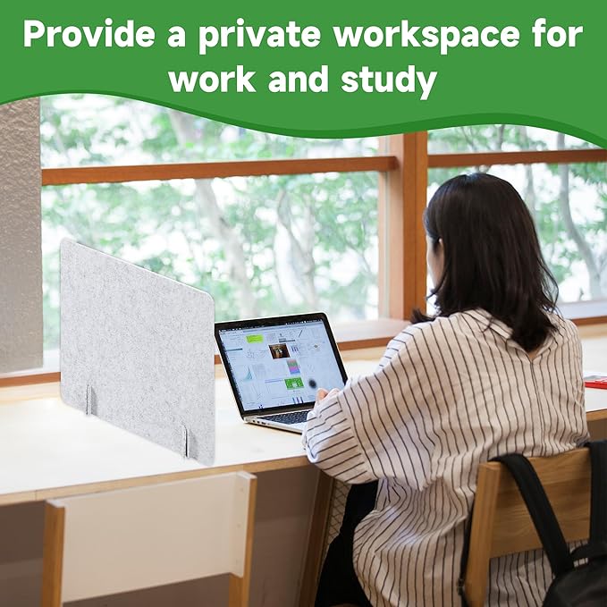 6 Pack Desk Privacy Panel 23.6" x 23.6" Acoustic Divider Panel Portable Desk Partition Desk Divider Noise Visual Isolate Table Divider for Student Study Reception Area Office Library