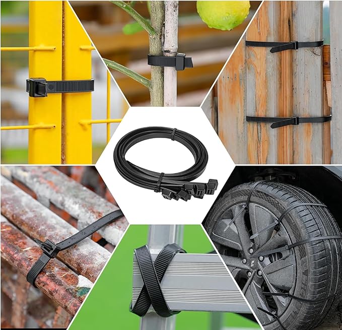 Heavy Duty Cable Ties 26 Inch 50 Pack, UV Resistant Outdoor Zip Ties with 250 lbs Tensile Strength, Self-Locking Black Nylon Ties for Indoor