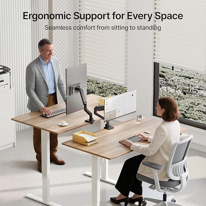 monTEK Single Monitor Arm for Max 45 Inch Ultrawide Screens Adjustable Monitor Desk Mount Holds 35 Lbs Cable Management with Clamp/Grommet Desk Mount, VESA 75/100mm, MA1007BK