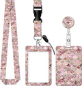 BLOCIT ID Badge Holder with Lanyard - Fashionable ID Card Holders with Retractable Lanyards - Soft Fiber Metal Clip Sturdy Buckle for Key Wallet - Work Nurse Teacher (Colorful Fish Scale)