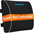 Lumbar Support Pillow for Office Chair & Car Seat, Ergonomic Memory Foam Back Support for Lower Back Pain Relief, Double Adjustable Straps, Breathable Washable Cover, Black