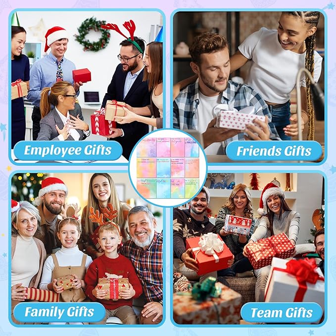 Yinder 24 Pcs Employee Appreciation Sticky Notes New Year Gift Bulk Motivation Sticky Note Pads Inspirational Gift for Teacher Nurse Staff Coworker Office Supply 3 x 3'' (Appreciation,Watercolour)