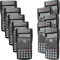 10 Pack Scientific/Engineering Calculator, 2 Line Display, Black, Fraction & Complex Number Calculations, Ideal for Students & Professionals