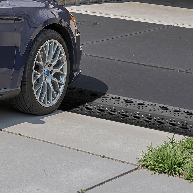 VEVOR 2 Pack Drop Over Cable Cover, 2 Channel Heavy Duty Cable Hose Protector Ramp, 38.3'' Floor Cord Cover, 17,500 lbs/Axle Load Capacity, for Traffic Areas, Indoor, Outdoor, Home, Office, Warehouse