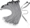 Patelai 120 Pcs Breakaway Lanyards with J Hook Bulk Flat for ID Badges Neck Badge Lanyards Card Name tag Holder Neck Straps (Gray)