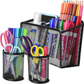 BEYGORM Magnetic Dry Erase Marker Holder for Whiteboard, Mesh Pen & Pencil Holder for Refrigerator, Strong Magnetic Basket for School Locker, Office & Classroom Organizer (Black, 3-Pack)