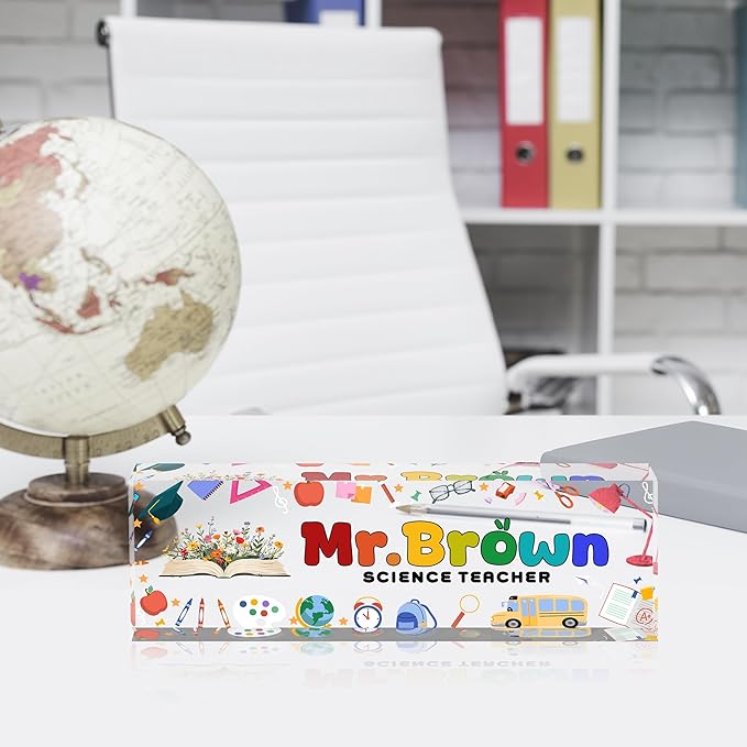 Custom Desk Name Plate Personalized, Acrylic Name Plate for Desk, Office Desk Decor for Women and Men, Employee Appreciation Gifts Office Gifts for Boss, Manager, Teacher, Nurse, MYZDA28